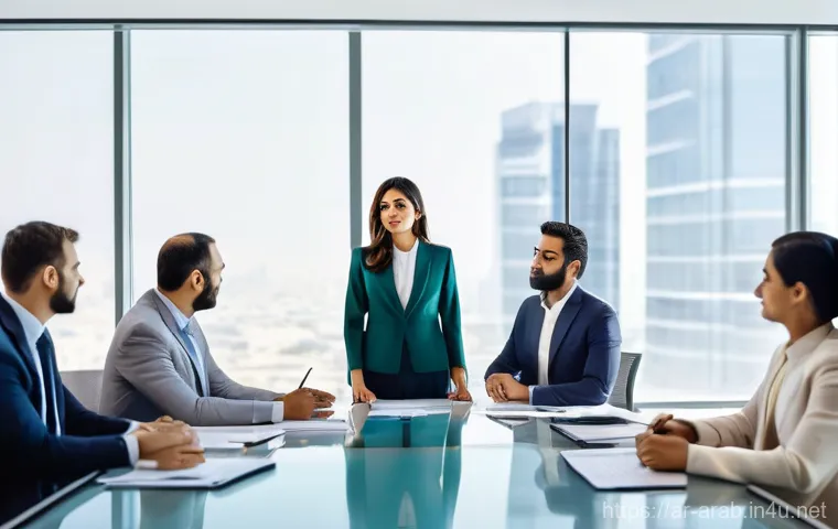 아랍어 학습 후 취업 기회 - **Prompt 1: International Business Consultant Bridging Cultures**
A diverse group of professiona...